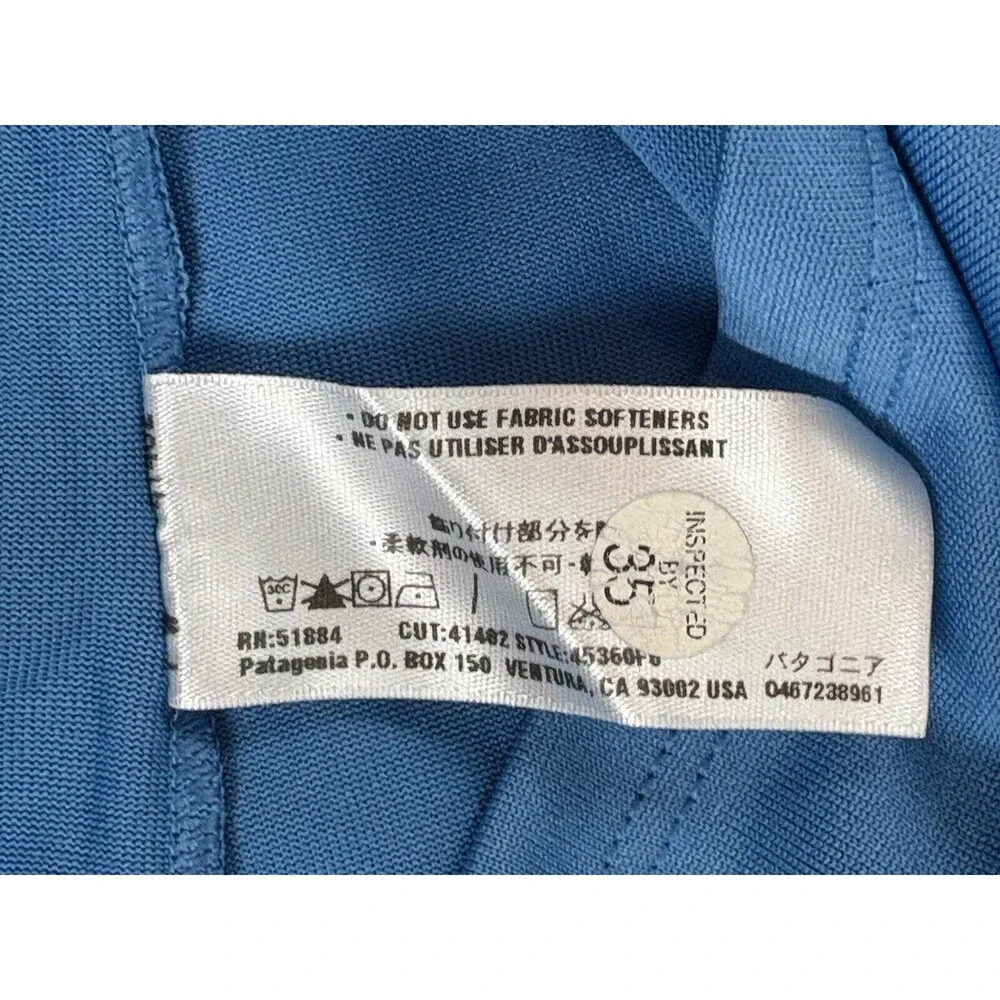 Patagonia Performance Base Layer Capilene Women's S Blue Geometric Long Sleeve
